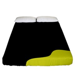 Black And Yellow Fitted Sheet (california King Size) by Valentinaart