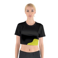 Black And Yellow Cotton Crop Top by Valentinaart