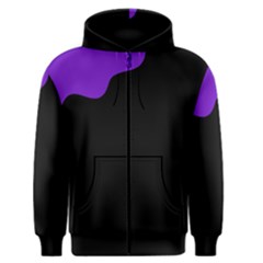 Purple And Black Men s Zipper Hoodie by Valentinaart