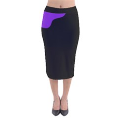 Purple And Black Velvet Midi Pencil Skirt by Valentinaart