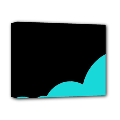 Black And Cyan Deluxe Canvas 14  X 11  by Valentinaart