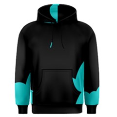 Black And Cyan Men s Pullover Hoodie by Valentinaart