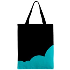 Black And Cyan Zipper Classic Tote Bag by Valentinaart