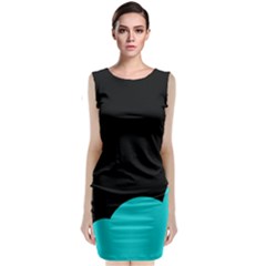 Black And Cyan Classic Sleeveless Midi Dress by Valentinaart