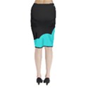 Black and cyan Midi Wrap Pencil Skirt View2