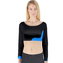 Blue And Black Long Sleeve Crop Top by Valentinaart