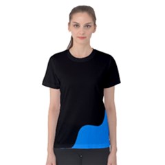 Blue and black Women s Cotton Tee