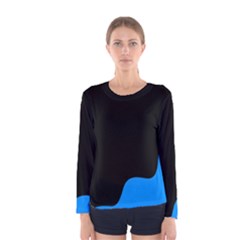 Blue and black Women s Long Sleeve Tee