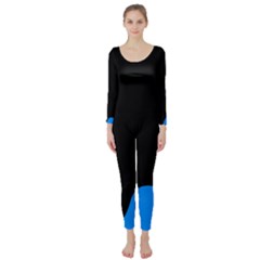 Blue And Black Long Sleeve Catsuit by Valentinaart