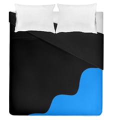 Blue and black Duvet Cover Double Side (Queen Size)