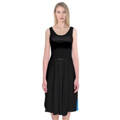 Blue and black Midi Sleeveless Dress