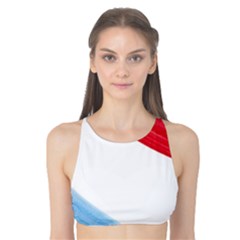 Tricolor Banner Flag, Red White Blue Tank Bikini Top by picsaspassion