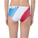 Tricolor banner flag France, blue white red watercolor Mid-Waist Bikini Bottoms View2