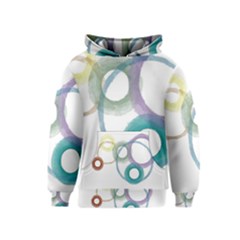 Rainbow Color Circles, Watercolor - Aquarel Painting Kids  Pullover Hoodie