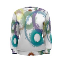 Rainbow Color Circles, Paintbrush Aquarel Women s Sweatshirt by picsaspassion