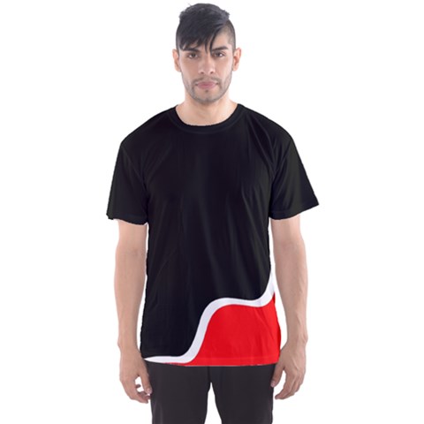 Simple Red And Black Desgin Men s Sport Mesh Tee by Valentinaart