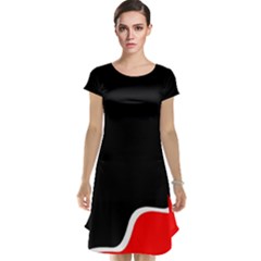 Simple Red And Black Desgin Cap Sleeve Nightdress by Valentinaart