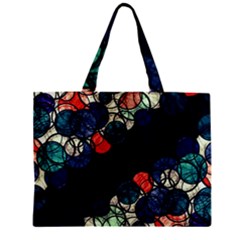 Orange And Blue Bubbles Zipper Mini Tote Bag