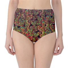 Red corals High-Waist Bikini Bottoms