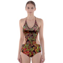 Red corals Cut-Out One Piece Swimsuit