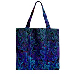 Blue Coral Zipper Grocery Tote Bag by Valentinaart