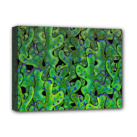 Green Corals Deluxe Canvas 16  X 12   by Valentinaart