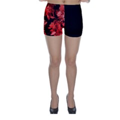 red flower  Skinny Shorts