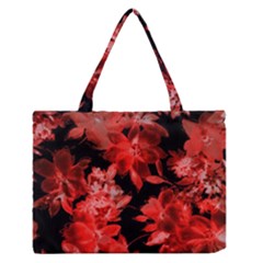 red flower  Medium Zipper Tote Bag