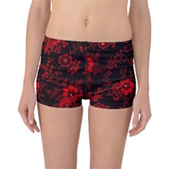 Small Red Roses Boyleg Bikini Bottoms by Brittlevirginclothing