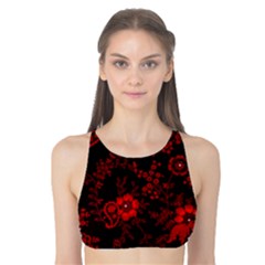 Small Red Roses Tank Bikini Top by Brittlevirginclothing