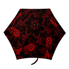 Small Red Roses Mini Folding Umbrellas by Brittlevirginclothing