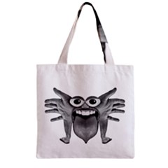 Body Part Monster Illustration Zipper Grocery Tote Bag by dflcprints