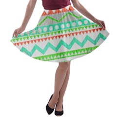 Cute Bohemian A-line Skater Skirt by Brittlevirginclothing