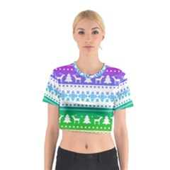 Cute Rainbow Bohemian Cotton Crop Top by Brittlevirginclothing