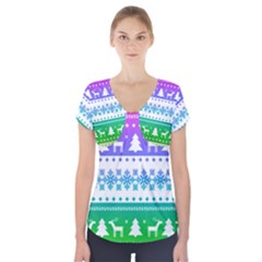 Cute Rainbow Bohemian Short Sleeve Front Detail Top by Brittlevirginclothing