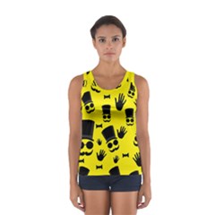 Gentlemen - Yellow Pattern Women s Sport Tank Top  by Valentinaart