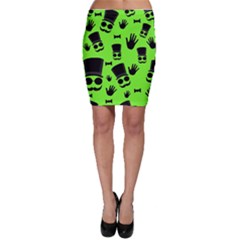 Gentleman - Green Pattern Bodycon Skirt by Valentinaart