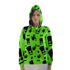 Gentleman - Green Pattern Hooded Wind Breaker (women) by Valentinaart