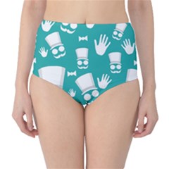Gentleman Pattern High-waist Bikini Bottoms by Valentinaart