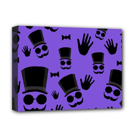 Gentleman Purple Pattern Deluxe Canvas 16  X 12   by Valentinaart