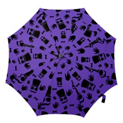 Gentleman purple pattern Hook Handle Umbrellas (Small)