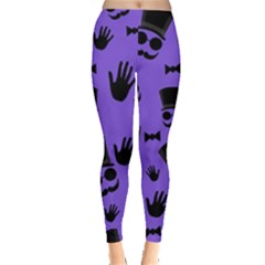 Gentleman purple pattern Leggings 