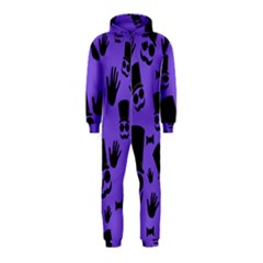 Gentleman Purple Pattern Hooded Jumpsuit (kids) by Valentinaart