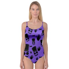 Gentleman purple pattern Camisole Leotard 