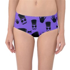 Gentleman Purple Pattern Mid-waist Bikini Bottoms by Valentinaart