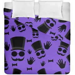 Gentleman Purple Pattern Duvet Cover Double Side (king Size) by Valentinaart