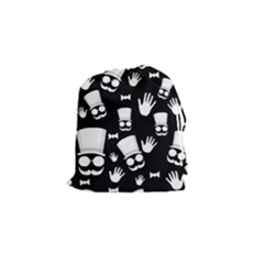 Gentleman - Black And White Pattern Drawstring Pouches (small)  by Valentinaart