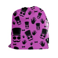 Gentleman - Magenta Pattern Drawstring Pouches (xxl) by Valentinaart