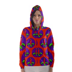 Christmas Candles Seamless Pattern Hooded Wind Breaker (women) by Amaryn4rt