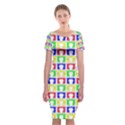 Colorful Curtains Seamless Pattern Classic Short Sleeve Midi Dress View1